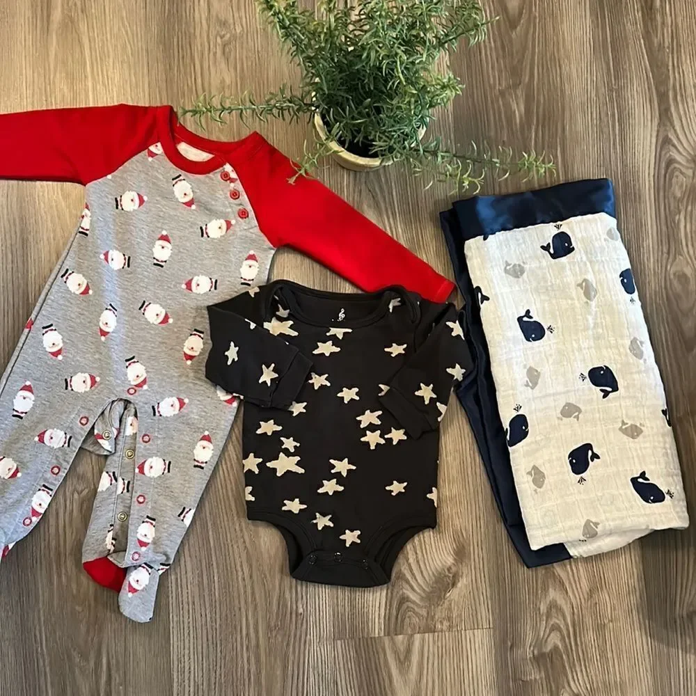 ((3 PIECE)) BABY BOY BUNDLE SIZE 3-6 MONTHS